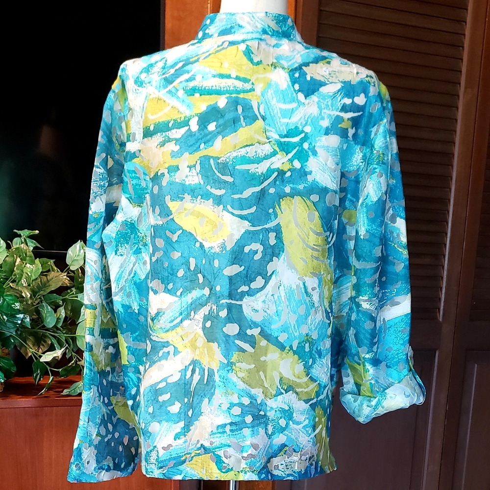 RUBY RD. Floral Burnout Jacket or Layered Top - 16 - NWOT - Picture 8 of 15
